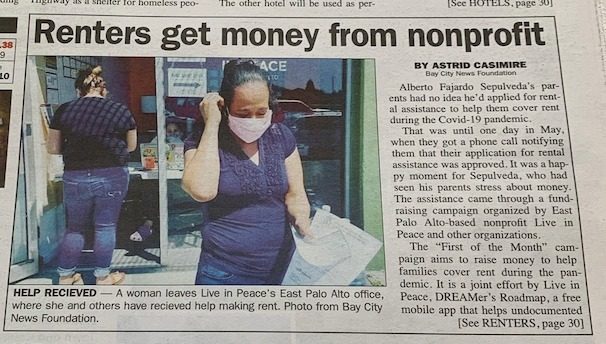 Newspaper article: Renters get money from nonprofit